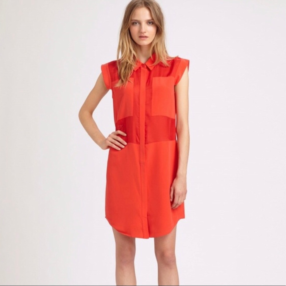 T by Alexander Wang Red Shirt Dress